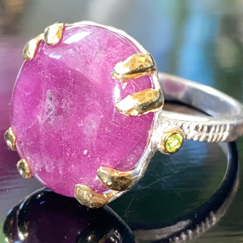 Unique Genuine Raw Ruby Ring - image 5